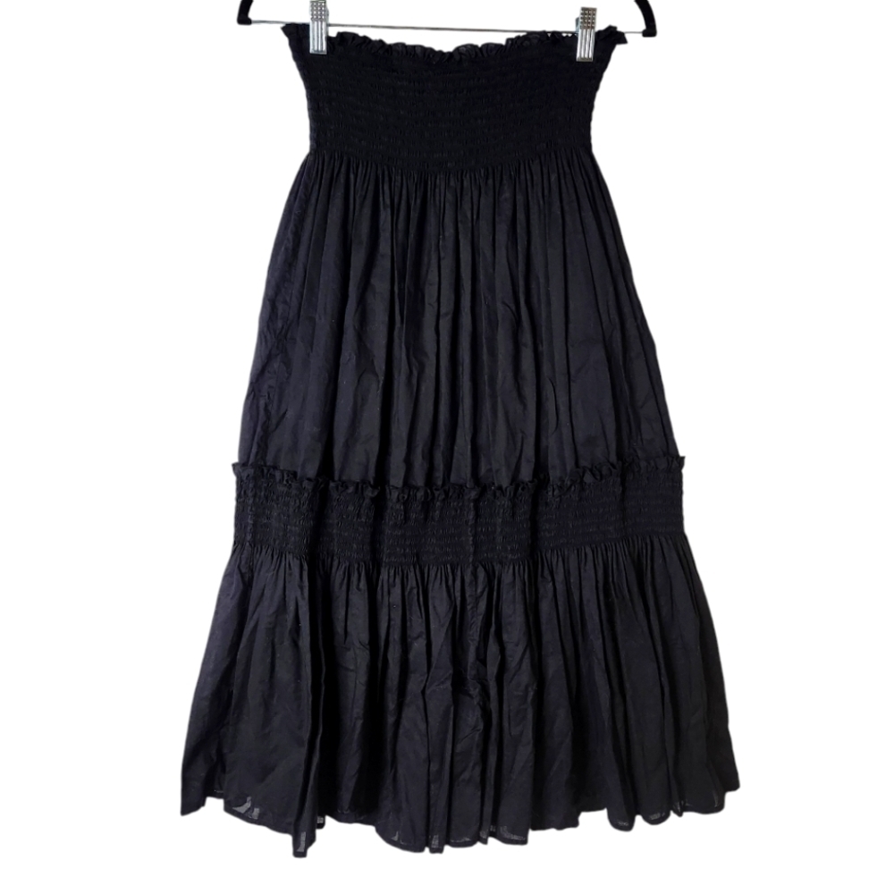 KAPALUA A-LINE BLACK PRAIRIE BELLE SKIRT 100% COTTON